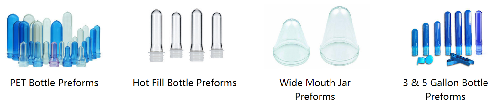 various types of pet bottle preform